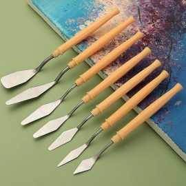 7pcs oil painting scraper Special round head scraper for oil painting stick paint knife palette knife for painting