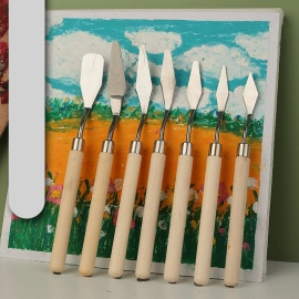 7pcs oil painting scraper Special round head scraper for oil painting stick paint knife palette knife for painting