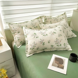 Floral Printed Home Queen Bedding Set Soft Fresh Comfortable Duvet Cover Set with Sheets Quilt Covers Pillow Cases 3-4 Pcs Sets