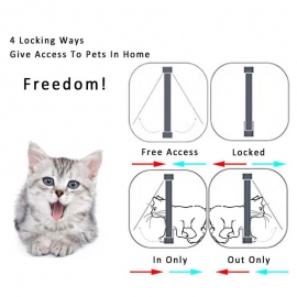 Security Lock Flap Door for Dog Cats Kitten ABS Plastic Small Pet Gate Door Kit Cat Dogs Flap Doors