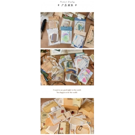 100pcs Vintage Notes Collection Series Memo Pad Decorative Stationery Scrapbooking Diary Album Lable Retro Material Paper Card