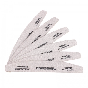 10pcs Wood Sandpaper Nail File 180/240 Professional Emery Board Manicure Buffer Grey Boat Double-sided Wooden Pedicure Buffers