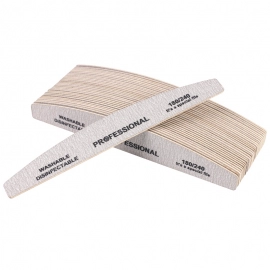 10pcs Wood Sandpaper Nail File 180/240 Professional Emery Board Manicure Buffer Grey Boat Double-sided Wooden Pedicure Buffers