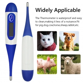 Animal Thermometer Digital LED Display Thermometer Accurate Waterproof Pet Rectal Thermometer for Livestock Dog Horse Cat Sheep